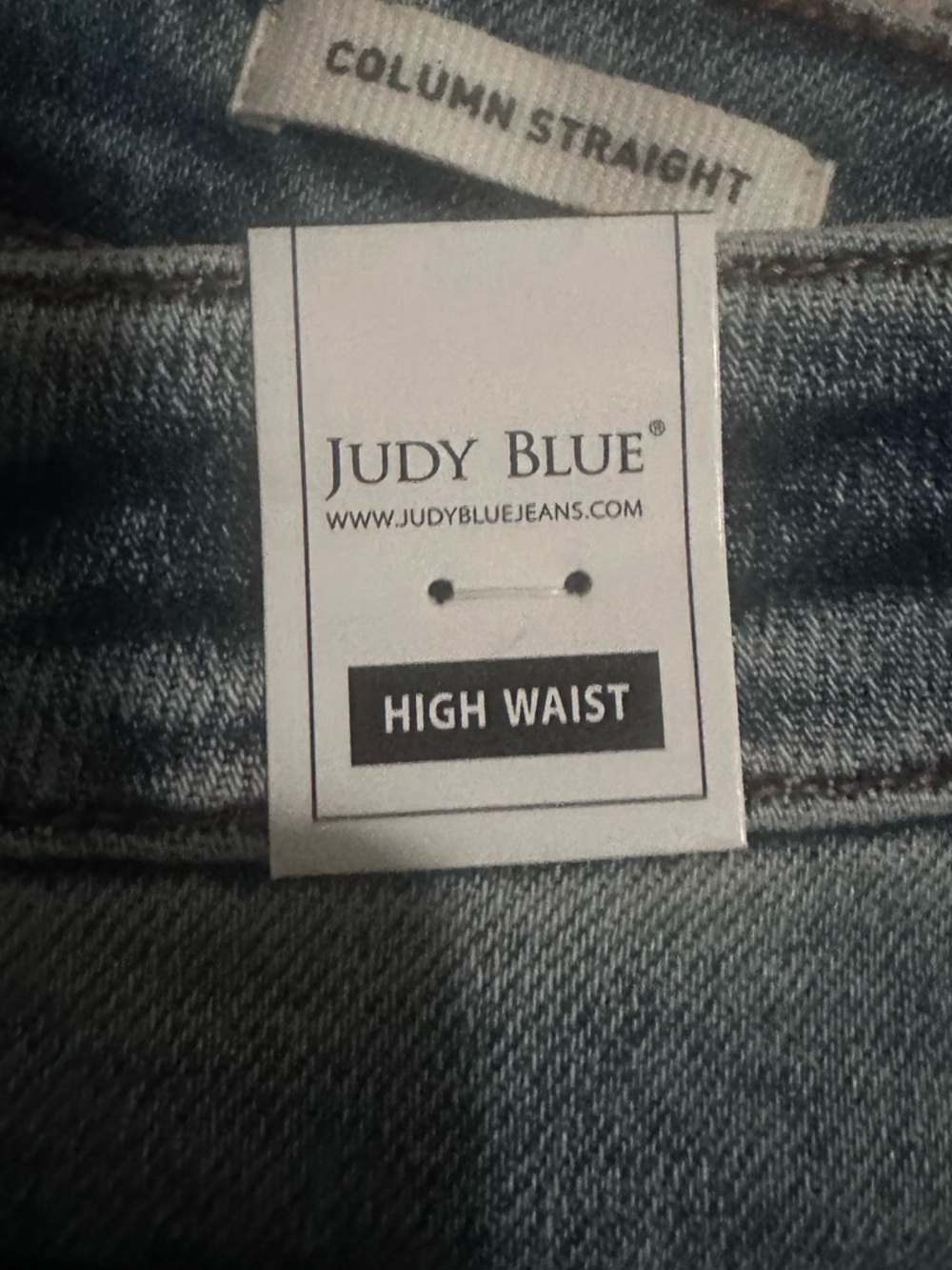 NWT Judy Blue HR Two-Tone Light and Dark Blue Wide Leg Jeans Raw Hem - Picture 2 of 3